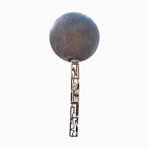 Specchio Art Déco viennese in ottone nichelato di Hagenauer, 1930