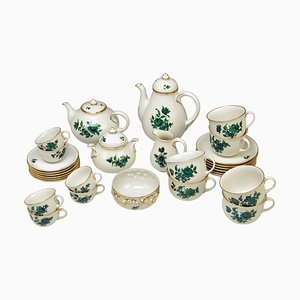 Viennese Form Schubert Maria Theresia Mocha or Tea Service for 6 from Augarten, 1970s, Set of 29