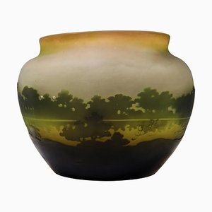 Art Nouveau Paysage de Verre Vase by Emile Gallé for Gallé Nancy, France, 1900-1904