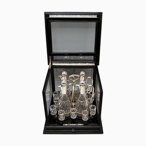 Silver Vienna Liqueur Decanters Glasses & Showcase, 1905, Set of 16