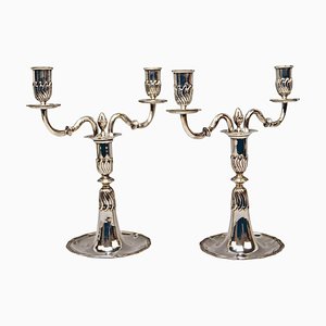 Silver Candlesticks, Spain, 1880s, Set of 2