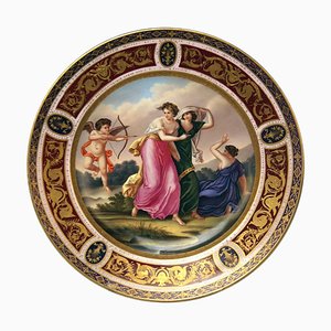 Assiette Impériale en Porcelaine avec Nymphes Amor Chérubin par Angelika Kauffmann, 1802