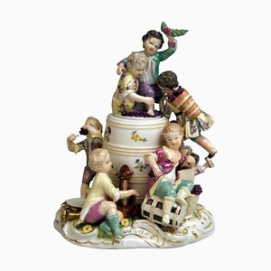 Figurine Rococo Modèle 2120 Enfants en Vigneron par Kaendler pour Meissen, 1760s