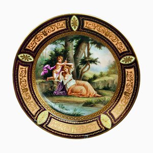 Porcelain Plate with Nymph and Cherub Decor from Royal Vienna, 1890s
