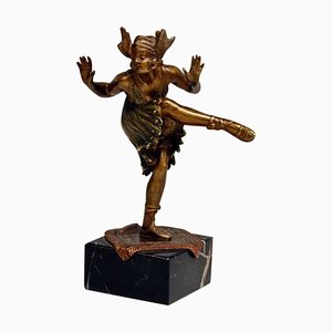 Figurine Lady Dancer en Bronze par Bruno Zach pour Bergmann, Vienna, 1920s