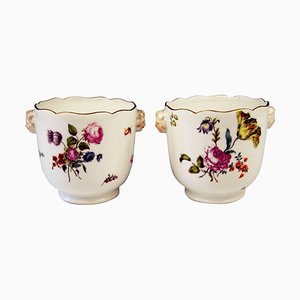 Rococo Cachepots with Blossom Decor from Meissen, 1750s, Set of 2