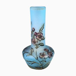 Jugendstil Vase mit Blüten auf Stielen Dekor von Daum Nancy, Lorraine, Frankreich, 1900er