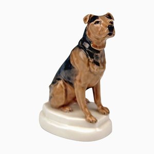 Terrier Figurine attributed to Paul Walther for Meissen, 1935,