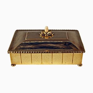 Art Deco Lidded Box in Brass attributed to WMF, Germany, 1920s