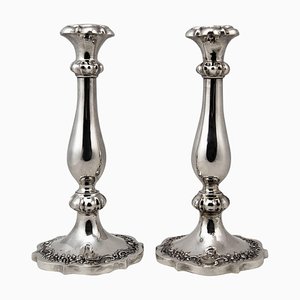 Bougeoirs Biedermeier en Argent, Vienne, Autriche, 1846, Set de 2