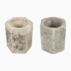 Outdoor Planters in Reconstituted Stone, Set of 2