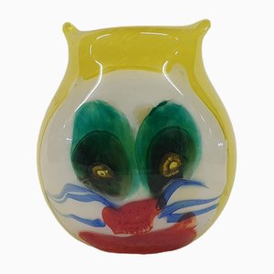 Glass Vase with Cat Figure, Murano, Italy, 1960s
