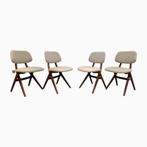 Scissor Chairs attributed to Louis Van Teeffelen for Wébé, 1975, Set of 4
