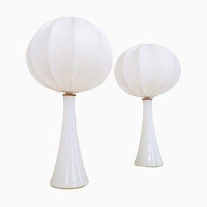 Mid-Century Opaline Glass Table Lamps from Bergboms, 1960, Set of 2