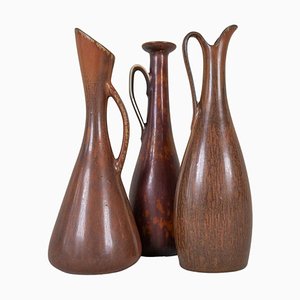 Vases Mid-Century en Céramique par Gunnar Nylund pour Rörstrand, 1950s, Set de 3