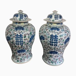 Vasi Quing in porcellana, Cina, set di 2