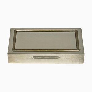 Box in Polished Steel, Brass and Wood from Rue Royale, France, 1970s