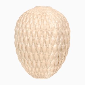 Beige Vase aus Steingut von Anders Børgesen