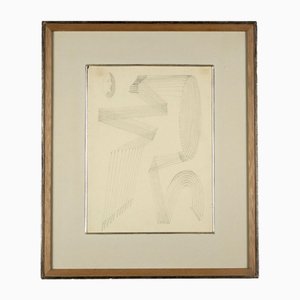 Fausto Melotti, Composition, 1972, Pencil on Paper, Framed