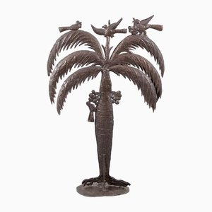 Mid-Century Wrought Metal Palm Tree by Atelier Marolles