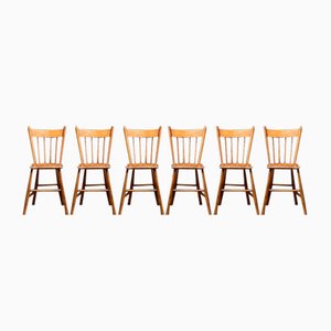 Dutch Honey-Colored Wooden Chairs, Set of 2