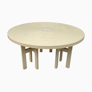 Round Dining Table in Cream from Jean Claude Dresse, 1975