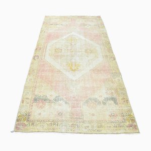 Neutral Oushak Pale Hand Knotted Wool Rug