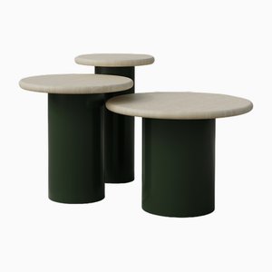 Raindrop Side Table Set in Ash and Moss Green by Fred Rigby Studio, Set of 3
