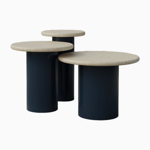 Table d'Appoint Raindrop en Frêne et Bleu Nuit par Fred Rigby Studio, Set de 3