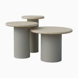 Raindrop Side Table Set in Ash and Pebble Grey by Fred Rigby Studio, Set of 3