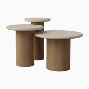 Raindrop Side Table Set in Ash and Oak by Fred Rigby Studio, Set of 3
