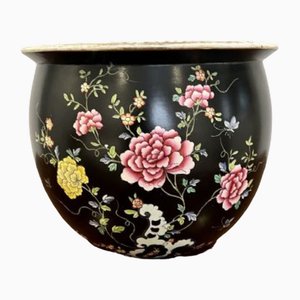 Jardiniere in ceramica con decori floreali, anni '20