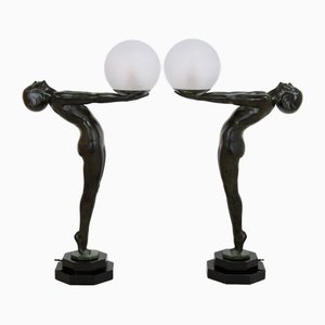 French Art Deco Style Lumina Sculpture Table Lamps from Max Le Verrier, 2023, Set of 2
