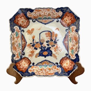 Plato Imari japonés grande pintado a mano, década de 1900