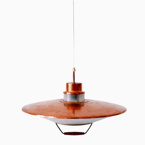 Lampe à Suspension Mid-Century Scandinave en Cuivre, 1960s