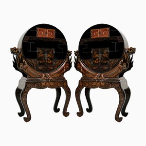 Japanese Laquered Cabinets, 1890s, Set of 2