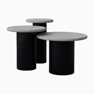 Raindrop Side Table Set in Microcrete and Patinated by Fred Rigby Studio, Set of 3
