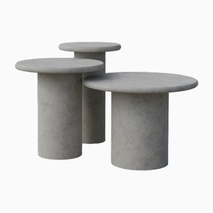 Raindrop Side Table Set in Microcrete and Microcrete by Fred Rigby Studio, Set of 3