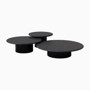 Tavolini da caffè Raindrop in quercia nera e patinata di Fred Rigby Studio, set di 3