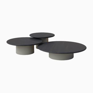 Raindrop Coffee Table Set in Black Oak and Pebble Grey by Fred Rigby Studio, Set of 3