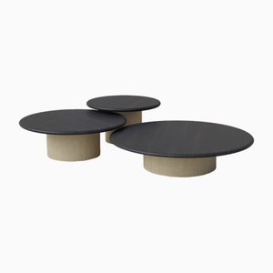 Raindrop Coffee Table Set in Black Oak and Ash by Fred Rigby Studio, Set of 3