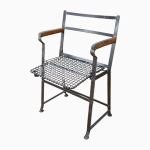 Folding Chair in Beech and Metal, 1950s
