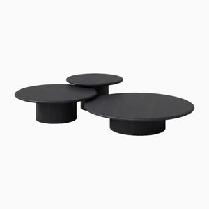 Tavolini da caffè Raindrop in quercia nera e quercia nera di Fred Rigby Studio, set di 3