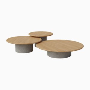 Raindrop Couchtisch Set aus Eiche & Microcrete von Fred Rigby Studio, 3er Set