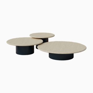 Raindrop Coffee Table Set in Ash and Midnight Blue by Fred Rigby Studio, Set of 3