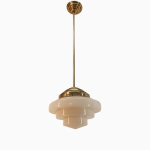Brass and Glass Ceiling Lamp