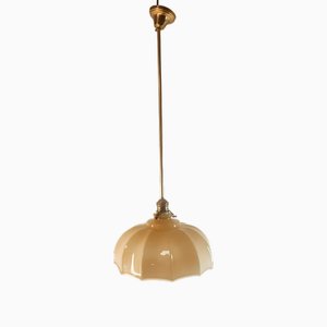 Lampada da soffitto in vetro ambrato