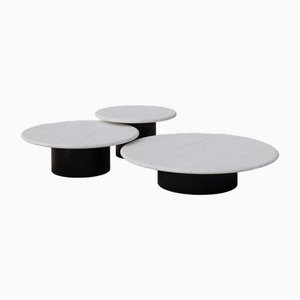 Raindrop Coffee Table Set in White Oak and Patinated by Fred Rigby Studio, Set of 3