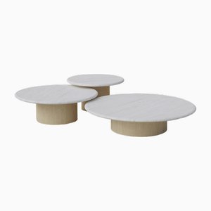 Raindrop Coffee Table Set in White Oak and Ash by Fred Rigby Studio, Set of 3