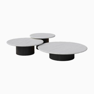 Raindrop Coffee Table Set in White Oak and Black Oak by Fred Rigby Studio, Set of 3